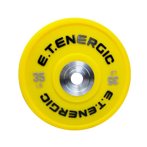 E.T.ENERGIC 35Lb Odorless Bumper Plate with Chrome Insert
