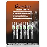 Guiropp Lighted Nocks for Arrows 6 Pcs, Imported High-Brightness Led Light. Up to 96+ Hours of Battery Life, Quality Replacement for Nockturnal Lighted Nocks.