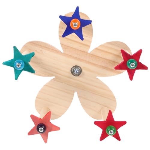 SEWOART Bird Perch Wheel Toy Natural Wooden Rotating Climbing Stand for Parrots Budgies Cockatiels Interactive Toy for Cage Encourages Exercise and Coordination