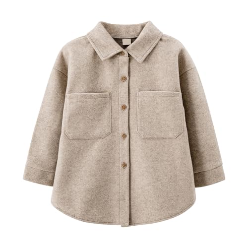 Little Girls Coat Baby Fleece Jacket Button Warm Coats Kids Khaki Girls Trench Coats Outwear Wool Jackets Toddler