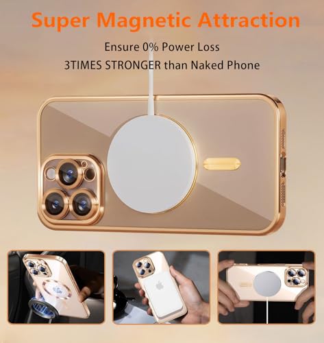 Image of Magnetic for iPhone 16 Case with Privacy Screen Protector & Full Camera Cover,[Non-Yellowing] Plating Glossy Soft Shockproof Clear Phone Case with MagSafe Women Girls for iPhone16 6.3 inch,Blue