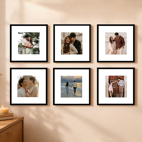 Image of Art Street Premium Photo Frame for living room, Classic Aesthetic Design Photo Frames for Photograph, Art Work, Kids Room Set of 6 (8x8 Inch, Black)