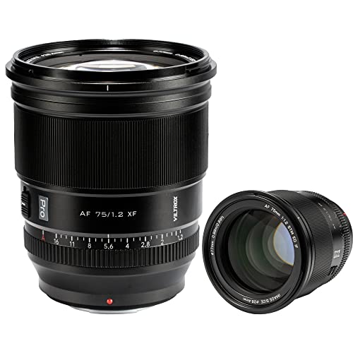 VILTROX AF 75mm f/1.2 Pro XF Objectif APS-C Grande Ouverture pour Fuji X Mount x-A7 X-T30 X-T4 X-E4 X-Pro3 X-T200 X-S10 Noir