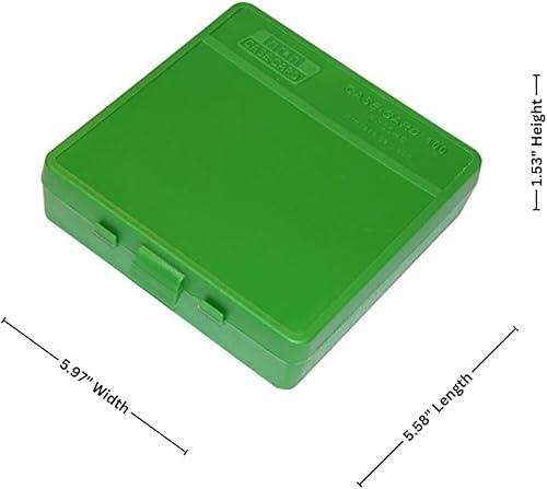 Miniatura 9 de MTM Caja para 100 municiones de punta redonda calibre 40 45 o 38 pulgadas con tapa