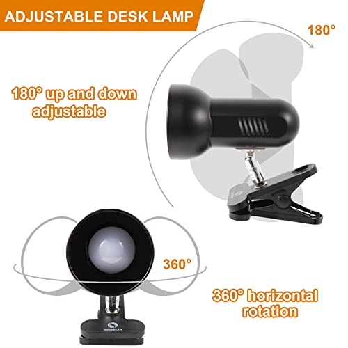 Rong&Lan Led Metal Clip On Light Clip On Lamp For Desk, 360° Adjustable Clamp Reading Light For Bed, Eye-Friendly Book Night Light For Desk Bed Table Dorm Room Bedroom Office Reading Sun-86 White #TOP5