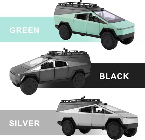 Image of Sky Tech Tesla Cyber truck Camping Pickup RV with Motorcycle 1:32 Model Car Alloy Metal Pull Back Die-cast Car Metal Toy car with Openable Doors & Light Music Best Gifts Toys Kids【Colors as Per Stock】