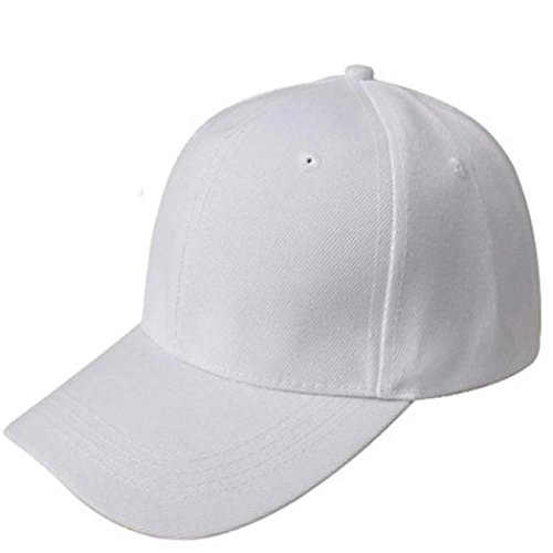 Btruely Baseball Cap Unisex Snapback Kappe Einstellbar Basecap Sommer Kappe Hip Hop Cap Sommer Sonnenhut Sport Mütze Eben Kappe (Weiß)