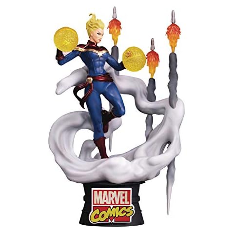 Beast Kingdom Toys Marvel Comics D-Stage PVC Diorama Captain 16 cm,Blue,gold,red Cover