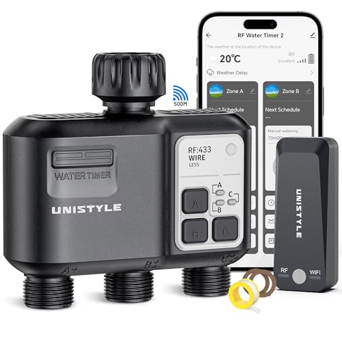 Bewässerungscomputer WLAN 3 Ausgänge, EIN Adapter ist erforderlich; Bitte beachten Sie die Beschreibung, Smart Wasserventil Bewässerungsuhr mit App, Bewässerungssystem WiFi für Garten