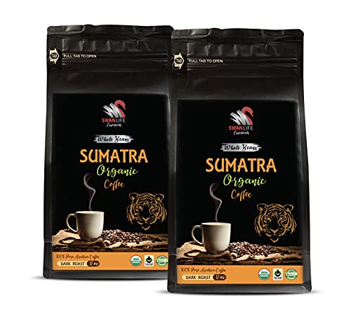 Café en grano Sumarta orgánico, tueste oscuro, 2 bolsas 24 oz