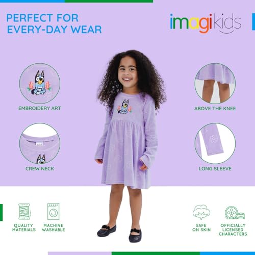 Bluey Girls Velour Skater Dress Toddler to Big Kid Sizes (2T - 10-12)2