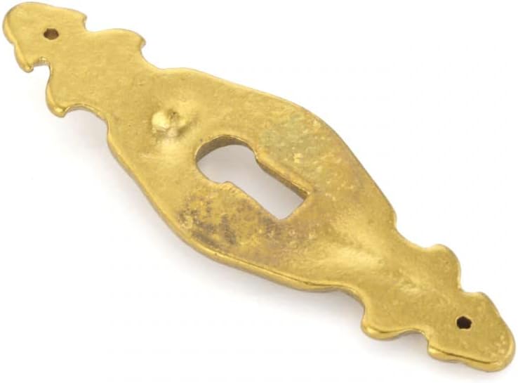 Renovators Supply Manufacturing Cast Brass Decorative Keyhole Cover Escutcheon Plate �3 3/16" H X 1" W. Faucet Plate Cabinet Door Key Plate Dresser Key Plate Door Hardware Locks Cover Pack of 4