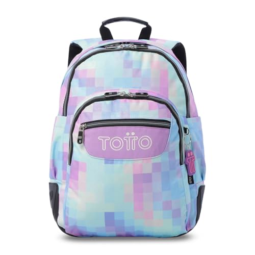 Mochila para ordenador de 14 pulgadas y 3 compartimentos TOTTO Rayol Glitter Pixelly