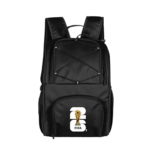 HONAV Mochila térmica com logotipo FIFA com 24 latas – forro à prova de vazamento, parte superior de cordão elástico e alças de ombro – Cooler portátil para portas traseiras, praia e eventos ao ar