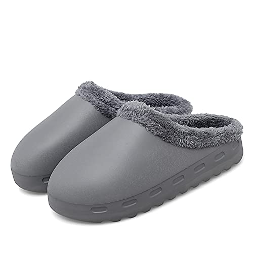 Slippers for Woman Mens Indoor Outdoor EVA Waterproof Fur Lined Clog Memory Foam House Slippers