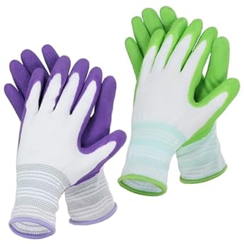 Guanti Da Giardinaggio Pacific 2 Paia - Donna, Rivestimento Gomma, Taglia Media, Viola E Rosso - Foto 9