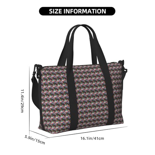 Sac de voyage polyvalent à motif fleurs et diamants stylé - 4