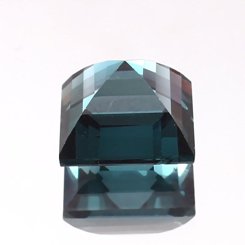 Tourmaline bleue verte naturelle taille Asscher, cadeau idéal pour création bague - 5