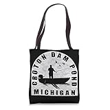 Croton Dam Pond Fishing Michigan Tote Bag