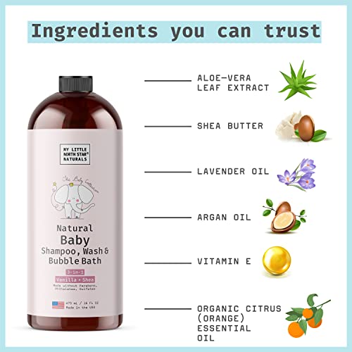 My Little North Star Baby Shampoo, Gentle Head-To-Toe 2-In-1 Baby Soap, Baby Shampoo And Body Wash And Natural Baby Shampoo And Body Wash + Baby Bubble Bath (Vanilla Shea 2 Pack) #TOP3