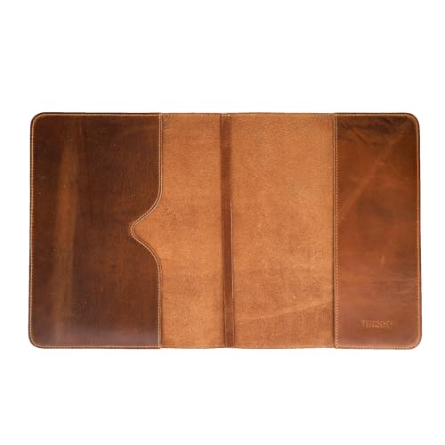 TRISKY Heavy Duty Full Grain Leather Journal Cover, Book Cover,