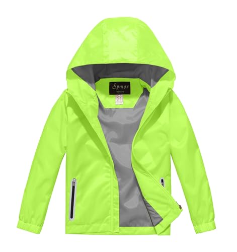 Image of Boys Girls Rain Jackets Lightweight Waterproof Hooded Raincoat Lined Windbreakers for Kids