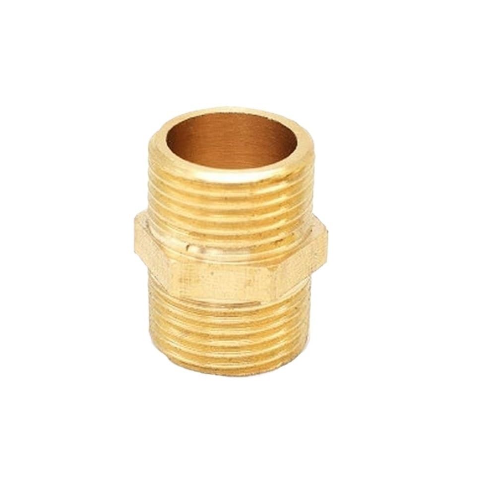 Brass Pipe Hex Nipple Fittings Quick Coupler Adapter - Smooth Flow Water Oil Thread Connectors, 1pc(1/4inx22mm)