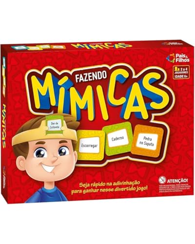 Jogo Fazendo Mímicas Pais & Filhos – 216 Peças, Educativo e Divertido para Família e Amigos – 2 a 4 Jogadores