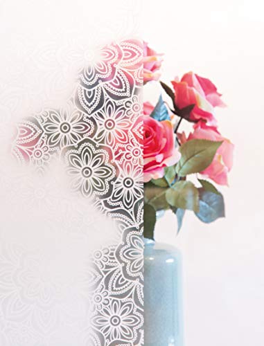 D-C-Fix Window Privacy Film Candice Static Cling Removable Two Way Day And Night Sun Uv-Blocking Decorative Vinyl Covering For Bathroom, Office, Home & Glass Door - Decal Sticker 17.7" X 59" #TOP2