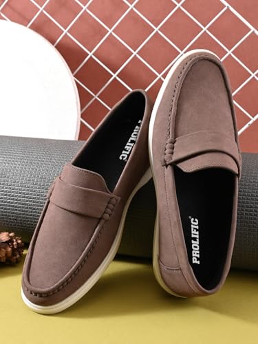 Image of Prolific Men's Slip-On Super Cushioned Loafer Shoes|Stylish & Comfortable with Soft Cushioned Insole