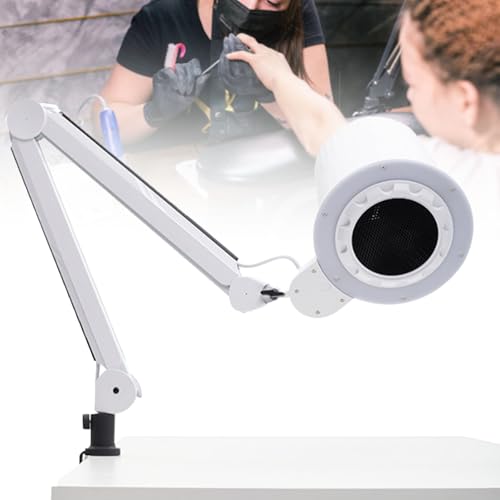 ZyKnaurral Plumero de uñas Profesional de 80 W, Plumero de uñas eléctrico, Ventilador de aspiradora para Herramientas de manicura en el hogar o salón con Modo de luz LED Tricolor, bajo Nivel de Ruido