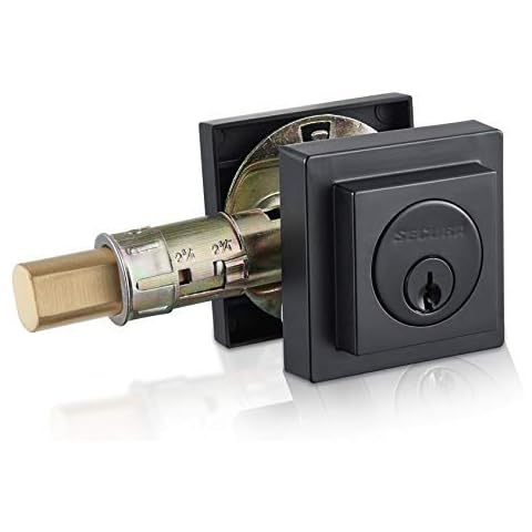 Sumbin Contemporary Square Deadbolt Door Lock, Single Cylinder, Oil Rubbed Bronze... Cover