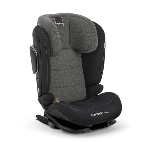 Inglesina Cartesio i-Size Seggiolino Auto, Isofix, per Bambini da 3 a 12 Anni circa, dai 100 ai 150 cm, Vulcan Black