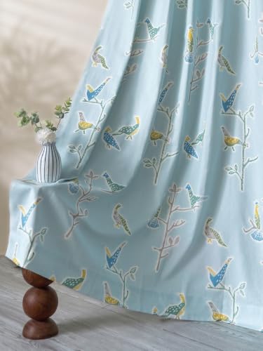 Image of Tranquebar Curtain Co. 100% Blackout Curtains with PU Lamination on 100% Cotton, 152 cm (5 Feet), Thokka Print,Set of 2, 100% Cotton Fabric, Eyelet, Design Shiri- Window Curtains 5 Feet Long
