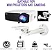 2-Be-Best Mini Projector Wall Mount 360° Rotation 7.8” Length 11 lbs Load Projector Wall Mount White