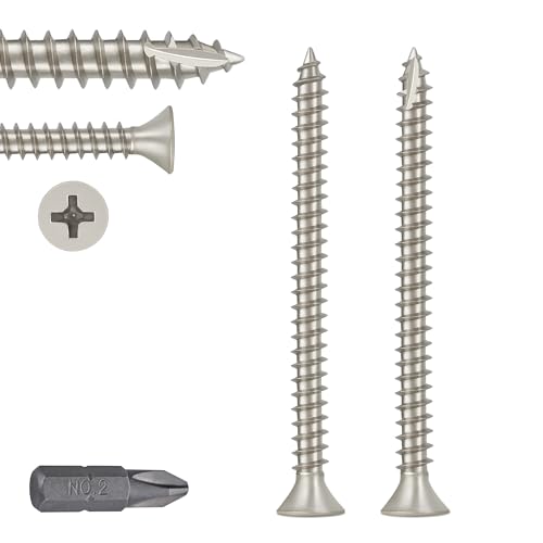 Wood Screws #9 X 3 Flat Head Phillips Screws 300 Pcs Coarse Thread Self Tapping Screws, Satin Nickel