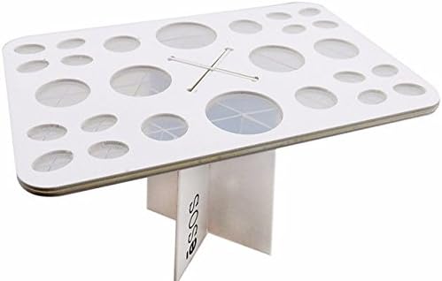 eSOS Products Makeup Brushes Drying Rack Holder White Makeup Brush Drying Rack Air Tree Tower Organizer Folding Brush Holder Cosmetic Shelf Tools [Updated Version]-26 Holes Mix Size, White