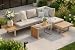 Riess Ambiente Wetterfestes Gartenmöbel Set Ibiza MODULAR Lounge - 250cm - Champagner Greige - Aluminium