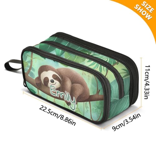 Image of ALAZA Custom Sloth Large Pencil Case Personalized Name Pen Pouch