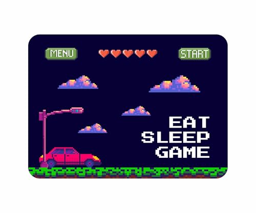 Image of Eat Sleep Game Mouse Pad - 9 x 7.5 inch Gaming Mousepad | Non-Slip Rubber Base | Smooth Precision Surface | Retro Pixel Art Desk Mat for Gamers, Office & Home Use