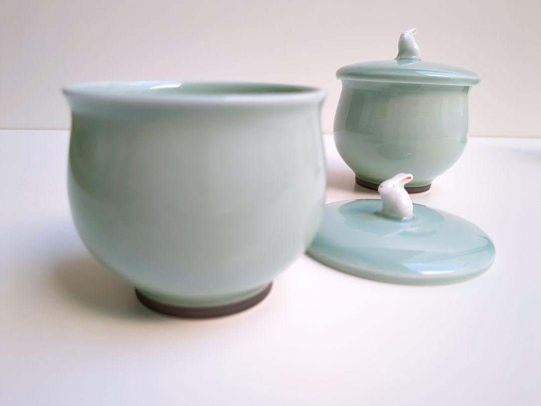 Amazon.co.jp: 深川製磁 百年庵 笹青磁 急須＆煎茶碗2客 : おもちゃ