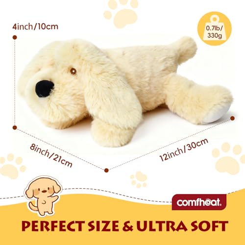 Image of Microwave Heating Pad for Pain Relief, Microwavable Stuffed Animal | Hot Compress for Period Cramps Muscle, Plush Heating Pad Moist Heat Pack, Washable, Golden Retriever Dog, Gift for Girl Women