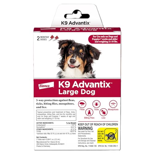 K9 Advantix Flea, Tick & Mosquito Prevention for Dogs 21-55
