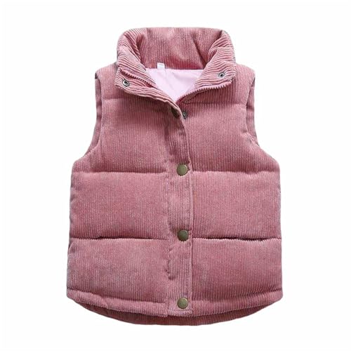 Boys Girls Vest Zip Up Sleeveless Jacket with Pockets Winter Warm Coat Outerwear Stand Collar Waistcoat
