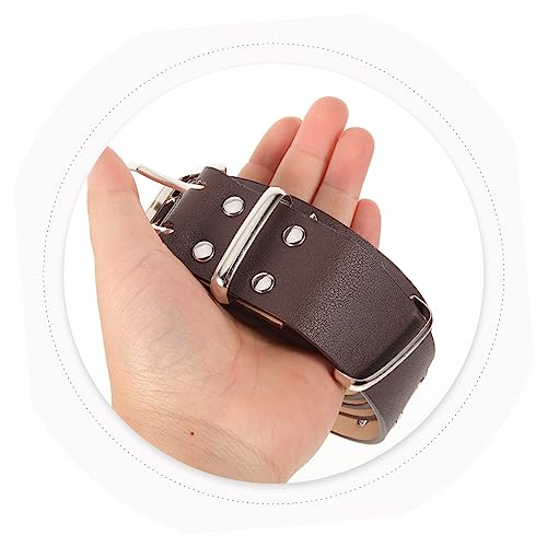 SAFIGLE Men's Punk Belt Double Row Eyelets Stylish PU Waist Belt for Casual Denim Fashionable Punk Accessory for Parties and Everyday Wear4