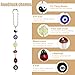 Evil Eye Car Charm and Bead Charm, Good Luck Car Pendant Charm with Yin and Yang Beads Evil Eye Four Leaf Clover Mushroom Ladybug 8 Balls Car Hanging Mirror Rear View Ornament Evil Eye Bag Charm