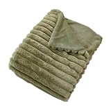 Paris Prix Plaid Imitation Fourrure Matisse 125x150cm Vert Olive