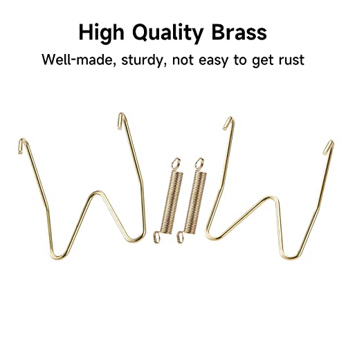 Image of 10 Piece Plate Hangers, 5 Inch Invisible Brass Wall Plate Hangers, Comes with 12 Piece Wall Hooks for Decorative Plates
