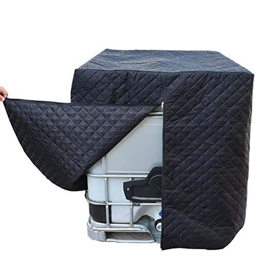 IBC Tank Abdeckung, IBC Wärmedämmung Regenschutz Container Cover IBC Schutzhülle frostsicher Abdeckplane Schutzhülle Schutzhaube für 1000L IBC-Tank Behälter Container Regenwassertank (Schwarz) Cover