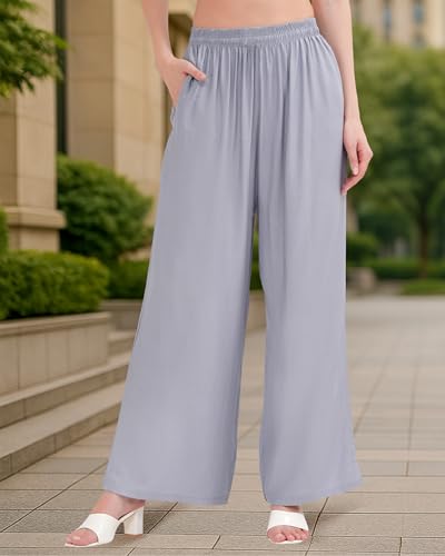 Image of Buy That Trendz Palazzo Pants for Women Cotton Rayon Elasticated Casual Regular Fit M to 6XL